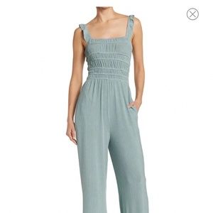 NSR Rib Knit Smocked Bodice Jumpsuit